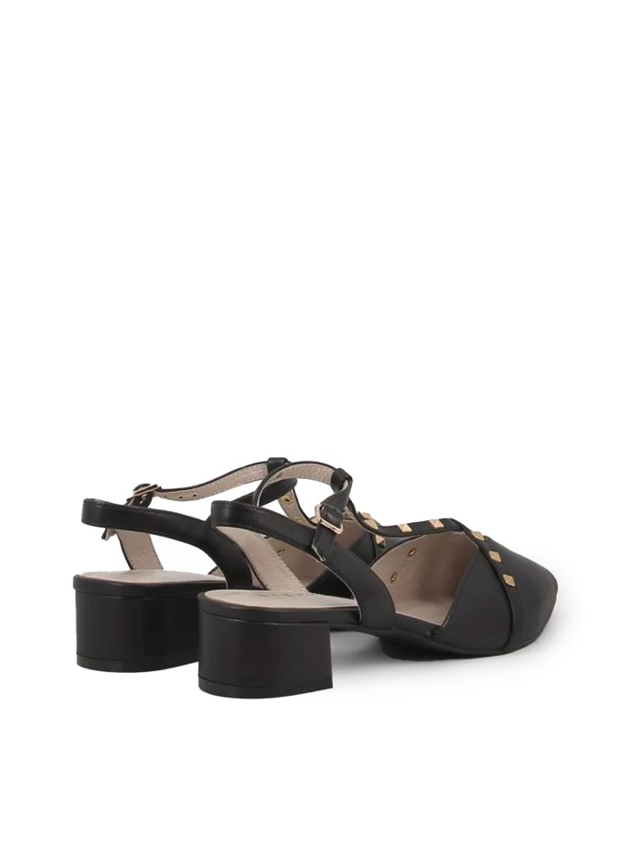 ZAPATO DESTALONADO CON TACHUELAS STEPHEN ALLEN HANNAN NEGRO