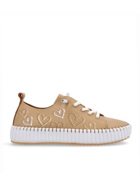ZAPATILLAS FRESCAS DE PIEL CON CORAZONES THE HAPPY MONK MALLORCA 009 BEIGE
