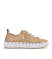 ZAPATILLAS FRESCAS DE PIEL CON CORAZONES THE HAPPY MONK MALLORCA 009 BEIGE
