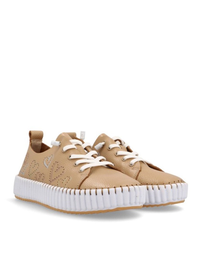 ZAPATILLAS FRESCAS DE PIEL CON CORAZONES THE HAPPY MONK MALLORCA 009 BEIGE
