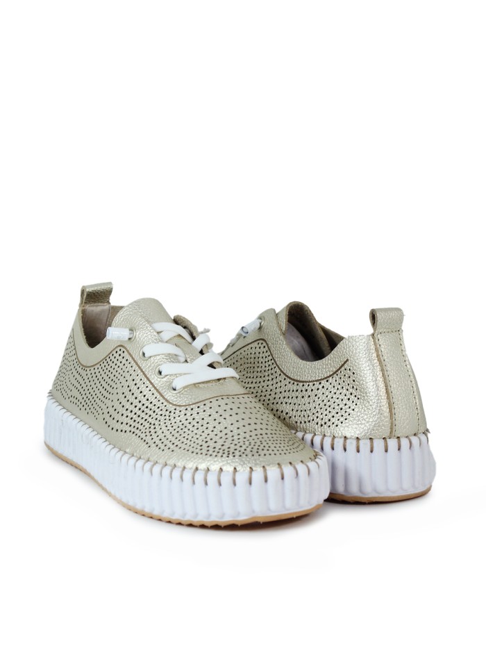 ZAPATILLAS FRESCAS DE PIEL THE HAPPY MONK MALLORCA 008 ORO
