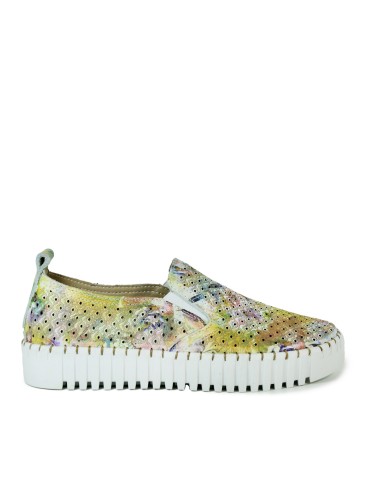 ZAPATILLAS FRESCAS DE PIEL THE HAPPY MONK BLOCK 001 FLORES MORADO