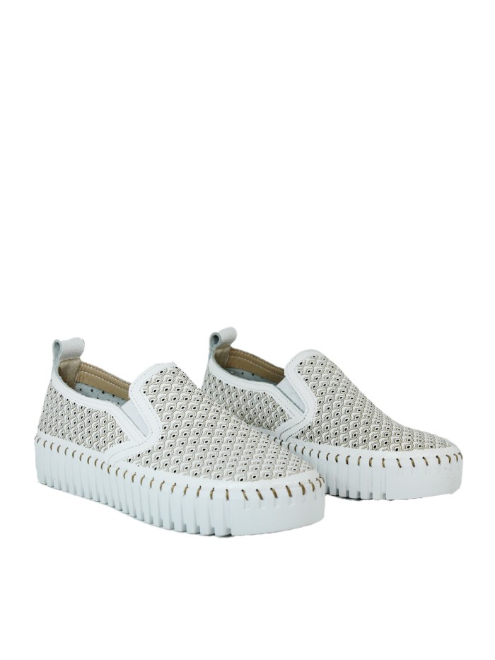ZAPATILLAS FRESCAS DE PIEL THE HAPPY MONK BLOCK 001 BLANCO