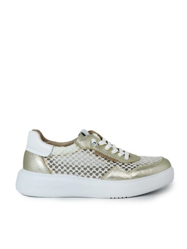 ZAPATILLAS METALIZADAS DE PIEL PERFORADA HAPPY MONK MANACOR-001 ORO