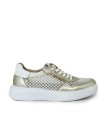 ZAPATILLAS METALIZADAS DE PIEL PERFORADA HAPPY MONK MANACOR-001 ORO