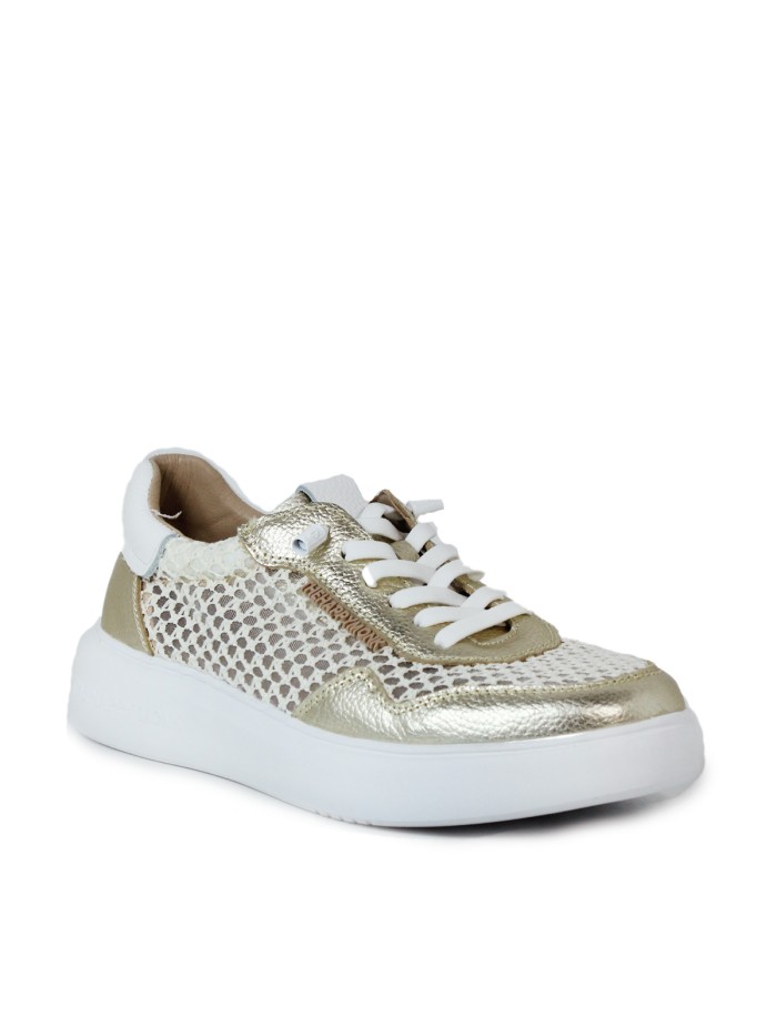ZAPATILLAS METALIZADAS DE PIEL PERFORADA HAPPY MONK MANACOR-001 ORO