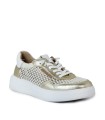 ZAPATILLAS METALIZADAS DE PIEL PERFORADA HAPPY MONK MANACOR-001 ORO