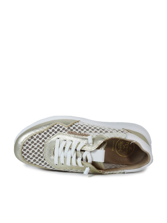 ZAPATILLAS METALIZADAS DE PIEL PERFORADA HAPPY MONK MANACOR-001 ORO