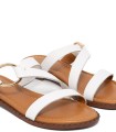 SANDALIAS PLANAS DE PIEL THE HAPPY MONK MENORCA 009 BLANCO