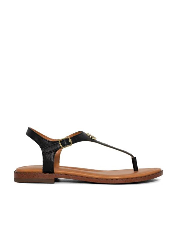 SANDALIAS PLANAS DE PIEL THE HAPPY MONK MENORCA 001 NEGRO