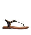 SANDALIAS PLANAS DE PIEL THE HAPPY MONK MENORCA 001 NEGRO