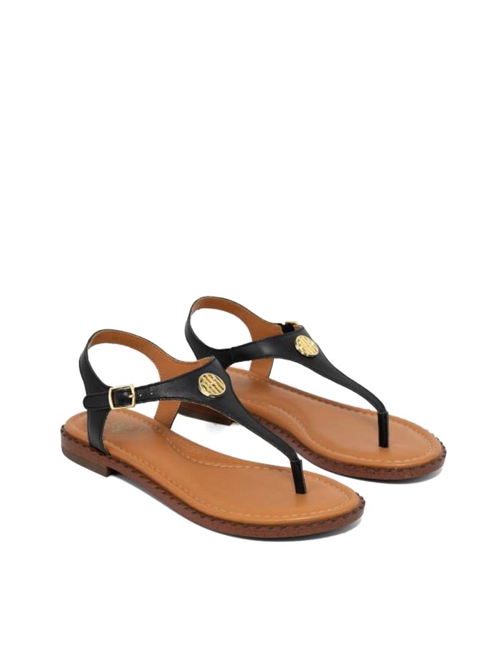 SANDALIAS PLANAS DE PIEL THE HAPPY MONK MENORCA 001 NEGRO