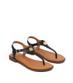 SANDALIAS PLANAS DE PIEL THE HAPPY MONK MENORCA 001 NEGRO