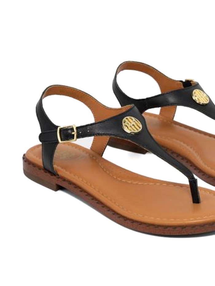 SANDALIAS PLANAS DE PIEL THE HAPPY MONK MENORCA 001 NEGRO