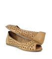 BAILARINAS DE PIEL TROQUELADAS TOP 3 SR25450 CUERO
