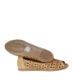 BAILARINAS DE PIEL TROQUELADAS TOP 3 SR25450 CUERO