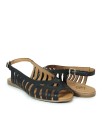 SANDALIAS MULTITIRAS DE PIEL NEGRAS TOP 3 SR25455