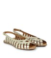 SANDALIAS DE PIEL MULTITIRAS METALIZADAS EN ORO TOP 3 SR25455