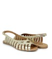 SANDALIAS DE PIEL MULTITIRAS METALIZADAS EN ORO TOP 3 SR25455