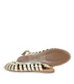 SANDALIAS DE PIEL MULTITIRAS METALIZADAS EN ORO TOP 3 SR25455