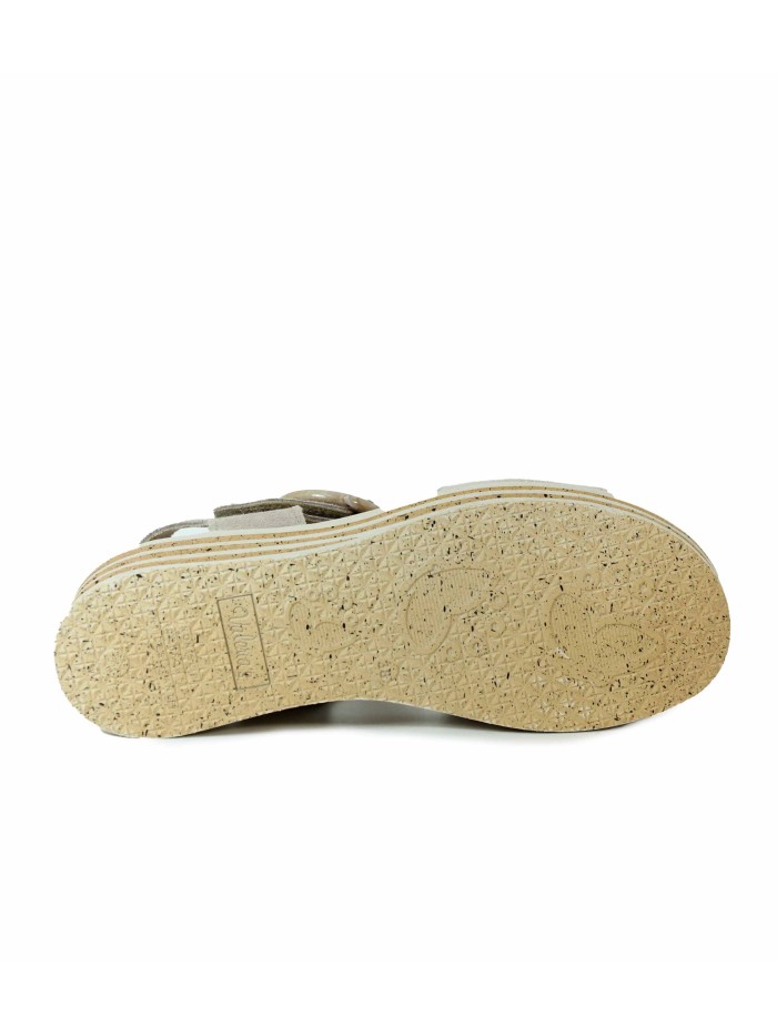 SANDALIAS DE PIEL CON CUÑA DE CORCHO 1945  VALERIA TAUPE