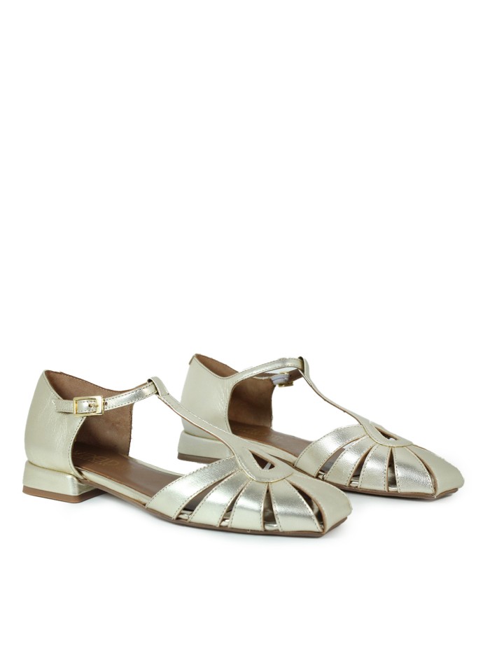 ZAPATOS RETRO DE PIEL METALIZADA ORO VEXED NEUSA 5954 METAL