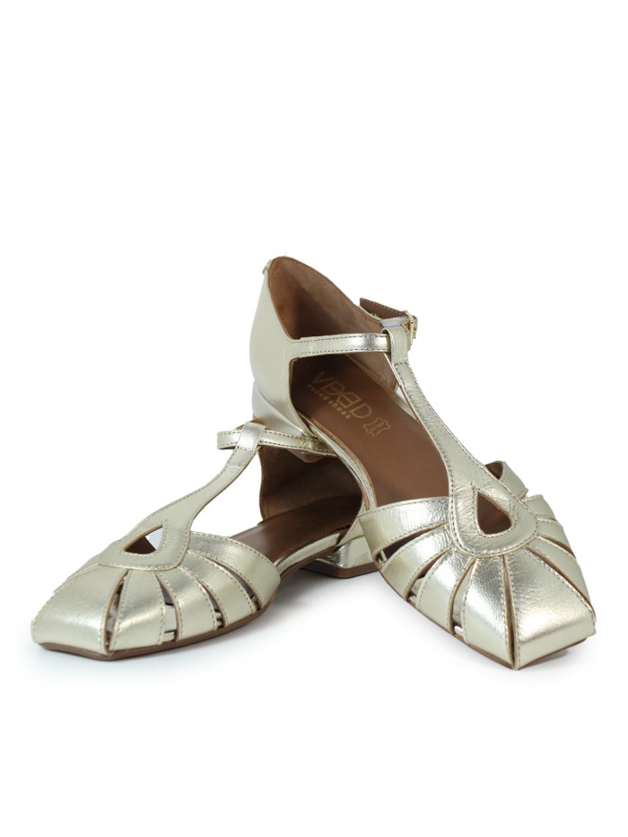 ZAPATOS RETRO DE PIEL METALIZADA ORO VEXED NEUSA 5954 METAL