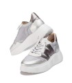 ZAPATILLAS CON SUELA VOLUMEN DE MUJER WONDERS ZENIT A-3622 PLATA-PLOMO