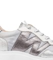 ZAPATILLAS CON SUELA VOLUMEN DE MUJER WONDERS ZENIT A-3622 PLATA-PLOMO