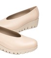 ZAPATO PIEL DE CUÑA DE MUJER WONDERS FLY C-33100 BEIGE