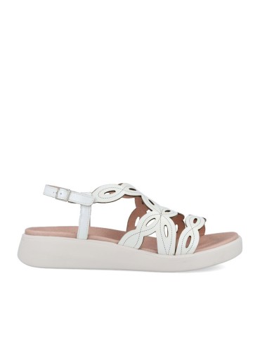 SANDALIA BLANCA DE PIEL TROQUELADA WONDERS DARYA C-6542