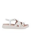 SANDALIA BLANCA DE PIEL TROQUELADA WONDERS DARYA C-6542