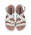 SANDALIA BLANCA DE PIEL TROQUELADA WONDERS DARYA C-6542