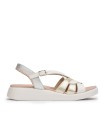 SANDALIA METALIZADA DE PIEL WONDERS PATERNA C-6530 PLATINO