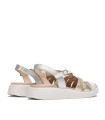 SANDALIA METALIZADA DE PIEL WONDERS PATERNA C-6530 PLATINO