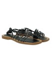 SANDALIAS PLANAS DE TIRAS RAFAELA APLAUSO NEGRAS