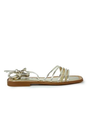 SANDALIAS CON TIRAS AJUSTABLES AL TOBILLO APLAUSO ORO