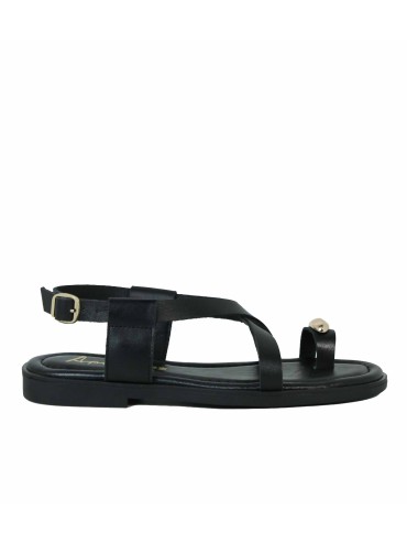SANDALIAS DE TIRAS CRUZADAS CLAUDIA CUBA NEGRO