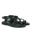 SANDALIAS DE TIRAS CRUZADAS CLAUDIA CUBA NEGRO