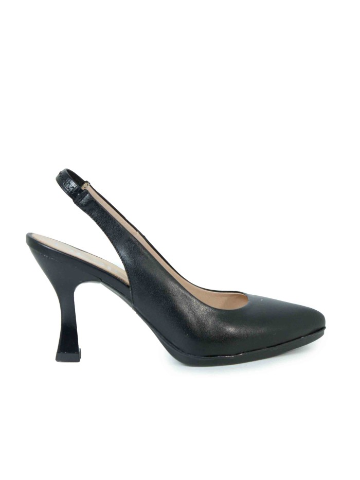 ZAPATO DE TACÓN DESTALONADO EN PIEL DESIREE SAMI 1 NEGRO