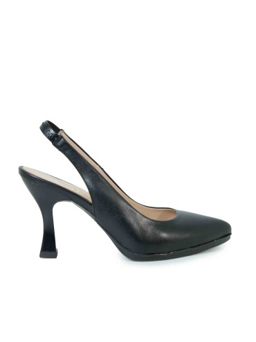 ZAPATO DE TACÓN DESTALONADO EN PIEL DESIREE SAMI 1 NEGRO