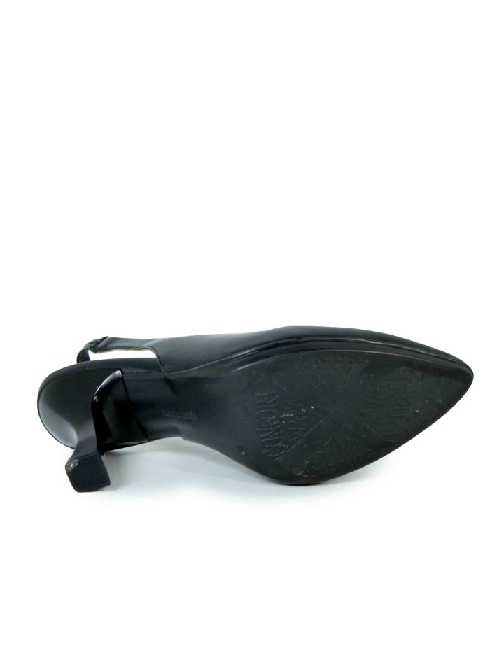 ZAPATO DE TACÓN DESTALONADO EN PIEL DESIREE SAMI 1 NEGRO