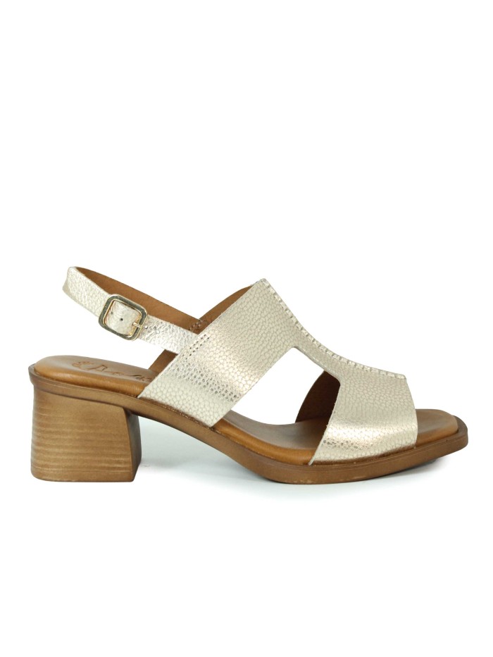 SANDALIAS DE TACÓN PLANTILLA DE GEL 2790 APLAUSO ORO