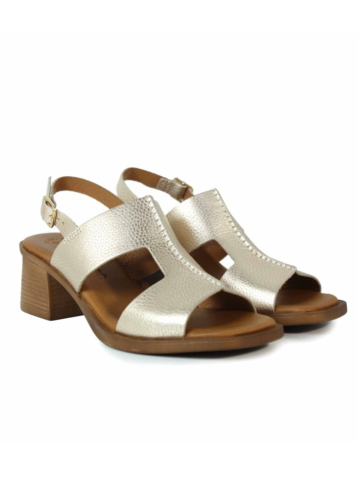 SANDALIAS DE TACÓN PLANTILLA DE GEL 2790 APLAUSO ORO