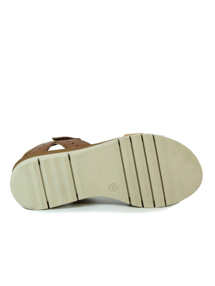 SANDALIAS DE CUÑA PLANTA DE GEL APLAUSO 8237 CUERO