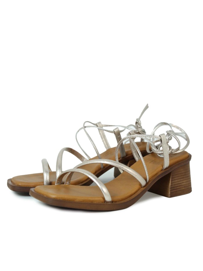 SANDALIAS DE TACÓN PLANTILLA DE GEL 2790 APLAUSO ORO