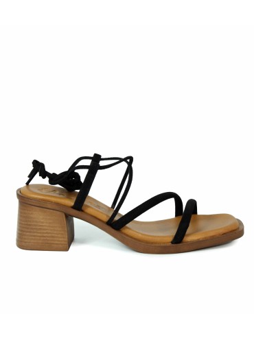 SANDALIAS DE TACÓN PLANTILLA DE GEL 2790 APLAUSO NEGRO