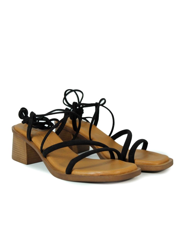 SANDALIAS DE TACÓN PLANTILLA DE GEL 2790 APLAUSO NEGRO