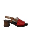 SANDALIA DE PIEL CON TACÓN APLAUSO EVE 003 ROJO