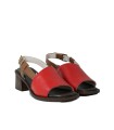 SANDALIA DE PIEL CON TACÓN APLAUSO EVE 003 ROJO